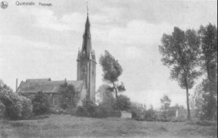Vue de l'Eglise à partir du vert-bocage vers 1900